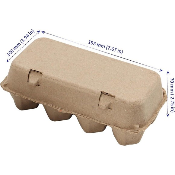 12 Pack 8 Cell Empty Egg Cartons,Brown Pulp Fiber Egg Tray Holder Stackable﻿ - Picture 1 of 3